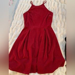 Red sparkly party dress